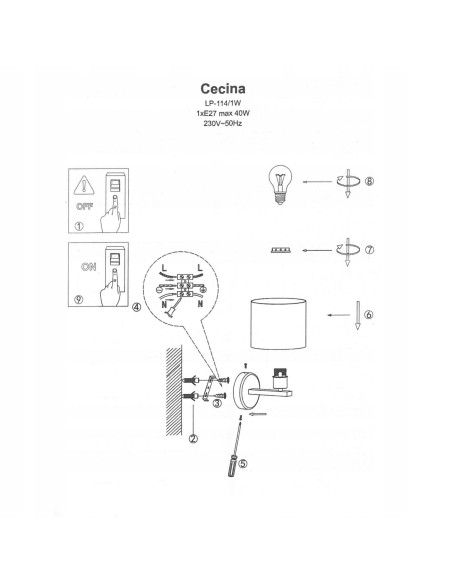 Nowoczesny kinkiet Cecina w czerni – elegancka lampa natynkowa do korytarza i stylowych wnętrz