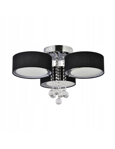 Plafon GAMBELA - Ekskluzywne oświetlenie sufitowe LED RGB w czerni do eleganckiego wnętrza, salonu i sypialni