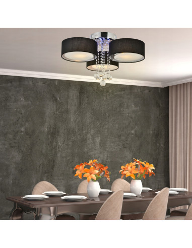 Plafon GAMBELA - Ekskluzywne oświetlenie sufitowe LED RGB w czerni do eleganckiego wnętrza, salonu i sypialni