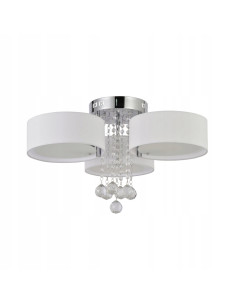 Elegancki plafon kryształowy GAMBELA w białym kolorze – nowoczesne oświetlenie sufitowe do salonu i przestrzeni komercyjnych