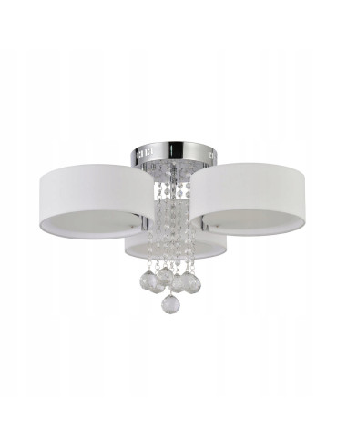 Elegancki plafon kryształowy GAMBELA w białym kolorze – nowoczesne oświetlenie sufitowe do salonu i przestrzeni komercyjnych