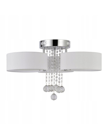 Elegancki plafon kryształowy GAMBELA w białym kolorze – nowoczesne oświetlenie sufitowe do salonu i przestrzeni komercyjnych