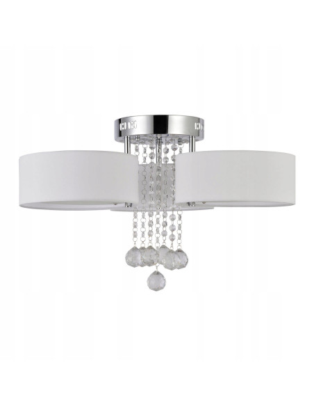 Elegancki plafon kryształowy GAMBELA w białym kolorze – nowoczesne oświetlenie sufitowe do salonu i przestrzeni komercyjnych