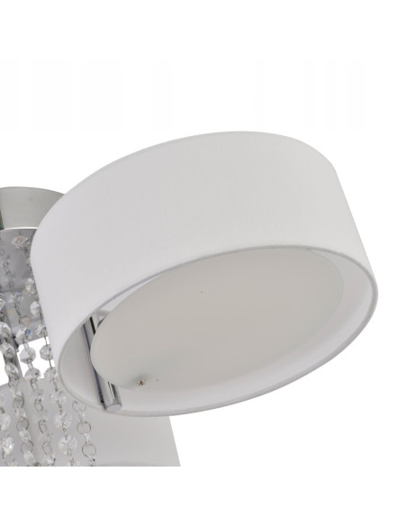 Elegancki plafon kryształowy GAMBELA w białym kolorze – nowoczesne oświetlenie sufitowe do salonu i przestrzeni komercyjnych