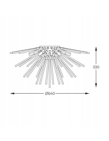 Lampa sufitowa Urchin w złotych prętach – elegancki plafon do nowoczesnych wnętrz i przestrzeni komercyjnych