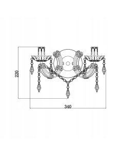Elegancki kinkiet MAGNOLIA z kryształowymi zdobieniami E14 - lampa ścienna w białym/srebrnym kolorze do nowoczesnych wnętrz. 2