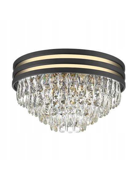 Lampa sufitowa NAICA E14 z zwartą czarno-złotą metalową konstrukcją, 5-punktowe oświetlenie do eleganckich wnętrz