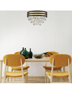 Lampa sufitowa NAICA E14 z zwartą czarno-złotą metalową konstrukcją, 5-punktowe oświetlenie do eleganckich wnętrz 2