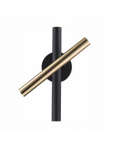 Kinkiet LOYA – nowoczesne oświetlenie regulowane w czarno-złotym, idealne do eleganckich wnętrz i korytarzy.