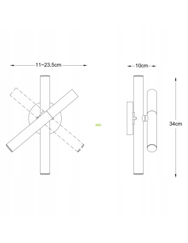 Kinkiet LOYA – nowoczesne oświetlenie regulowane w czarno-złotym, idealne do eleganckich wnętrz i korytarzy.