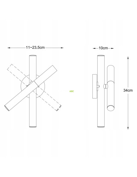 Kinkiet LOYA – nowoczesne oświetlenie regulowane w czarno-złotym, idealne do eleganckich wnętrz i korytarzy.