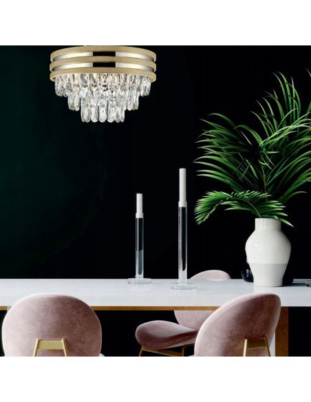 Lampa sufitowa NAICA E14 z zwartą czarno-złotą metalową konstrukcją, 5-punktowe oświetlenie do eleganckich wnętrz