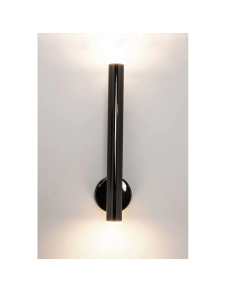 Nowoczesna czarna lampa ścienna LED LOYA 450 lumenów – eleganckie oświetlenie do salonu i korytarza