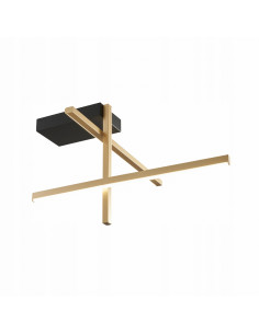 Lampa sufitowa LED EDGE, nowoczesny plafon w kolorach czarnym i złotym, 3 punkty świetlne, 900 lumenów