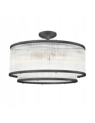 Lampa sufitowa SERGIO w czerni z miejscem na 6 żarówek E14 - eleganckie oświetlenie do nowoczesnych wnętrz.