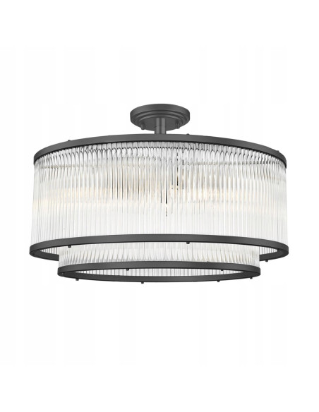 Lampa sufitowa SERGIO w czerni z miejscem na 6 żarówek E14 - eleganckie oświetlenie do nowoczesnych wnętrz.