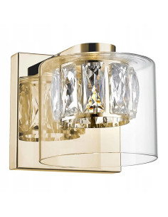 Kinkiet GEM w złotym wykończeniu z przezroczystą kopułą - eleganckie oświetlenie do nowoczesnych wnętrz