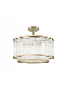 Plafon sufitowy SERGIO w złotym kolorze z prążkowanego szkła – nowoczesna elegancja dla Twojego wnętrza