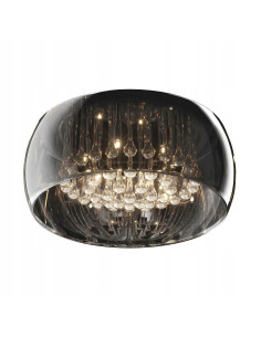 Luksusowy Plafon Eliptyczny CRYSTAL z Przydymionym Szkłem, 6x G9 - Idealne Oświetlenie do Salonu i Jadalni