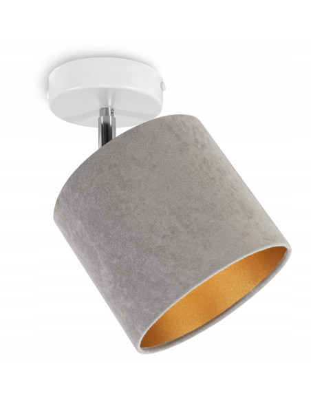 Nowoczesna lampa sufitowa i kinkiet MEDIOLAN | Regulowane światło, szary abażur, stylowe wykończenie do pokoju młodzieżowego