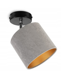 Nowoczesna lampa sufitowa i kinkiet MEDIOLAN | Regulowane światło, szary abażur, stylowe wykończenie do pokoju młodzieżowego 2