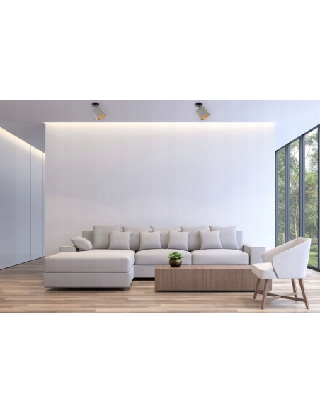 Nowoczesna lampa sufitowa i kinkiet MEDIOLAN | Regulowane światło, szary abażur, stylowe wykończenie do pokoju młodzieżowego