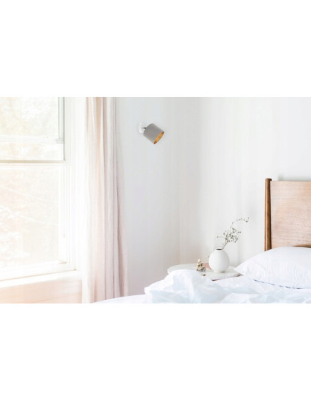 Nowoczesna lampa sufitowa i kinkiet MEDIOLAN | Regulowane światło, szary abażur, stylowe wykończenie do pokoju młodzieżowego