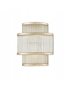 Kinkiet SERGIO w złotej ramie - elegancka lampa ścienna do salonu, stylowy detal dla nowoczesnych wnętrz.