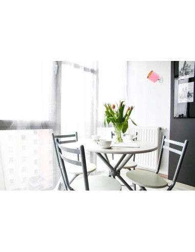 Plafon sufitowy MEDIOLAN z weluru różowego – elegancka lampa do salonów kosmetycznych i nowoczesnych wnętrz