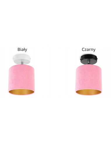 Plafon sufitowy MEDIOLAN z weluru różowego – elegancka lampa do salonów kosmetycznych i nowoczesnych wnętrz