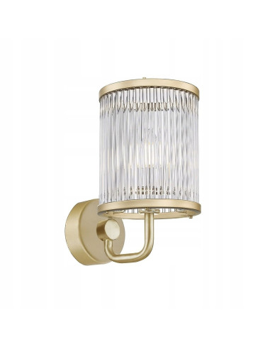 Kinkiet Sergio w złocie – elegancka lampa ścienna do sypialni, salonu i jadalni, idealna do relaksu i czytania.