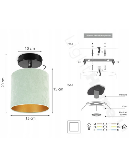 Lampa sufitowa MEDIOLAN - stylowe oświetlenie w kolorze oliwkowym, czarnym i białym do eleganckich wnętrz.