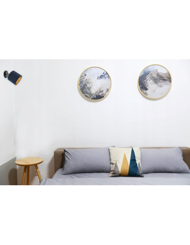 Lampa sufitowa Mediolan z aksamitnym abażurem, granatowa, regulowana, E27, elegancka do salonu, różne kolory konstrukcji