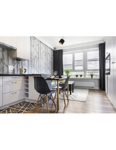 Lampa sufitowa MEDIOLAN E27 w czerni i złocie - elegancki akcent do nowoczesnych wnętrz kuchennych i jadalni