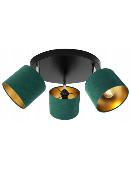 Plafon sufitowy MEDIOLAN z regulowanymi abażurami - elegancki 3-punktowy plafon w wielu kolorach do garderoby.