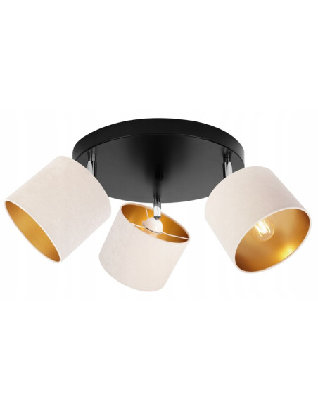 Plafon sufitowy MEDIOLAN z regulowanymi abażurami - elegancki 3-punktowy plafon w wielu kolorach do garderoby.