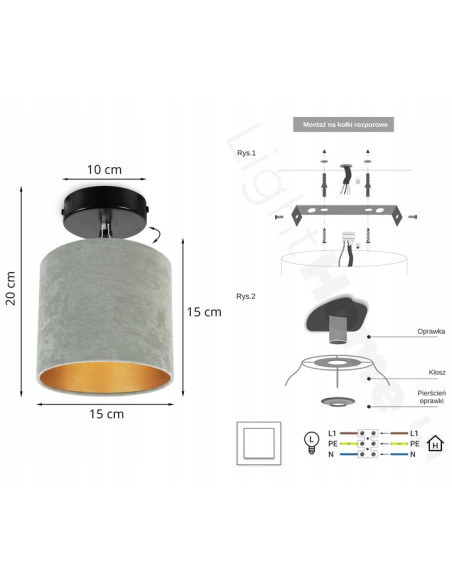 Lampa sufitowa MEDIOLAN - stylowe oświetlenie w kolorze oliwkowym, czarnym i białym do eleganckich wnętrz.