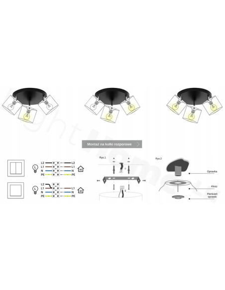 Lampa sufitowa welurowa MEDIOLAN z regulowanymi abażurami - elegancki plafon do biura i salonu, różne kolory