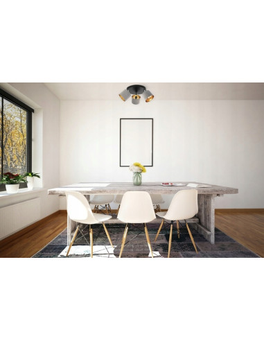 Plafon sufitowy MEDIOLAN z regulowanymi abażurami - elegancki 3-punktowy plafon w wielu kolorach do garderoby.