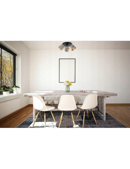 Plafon sufitowy MEDIOLAN z regulowanymi abażurami - elegancki 3-punktowy plafon w wielu kolorach do garderoby.