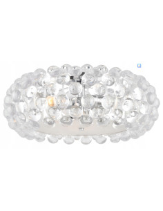 Luksusowy plafon Therica z koralikami - nowoczesne oświetlenie do salonu, sypialni i korytarza, E14, 40W, srebrny.
