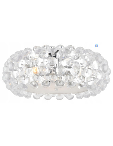 Luksusowy plafon Therica z koralikami - nowoczesne oświetlenie do salonu, sypialni i korytarza, E14, 40W, srebrny.