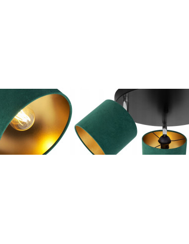 Plafon sufitowy MEDIOLAN z regulowanymi abażurami - elegancki 3-punktowy plafon w wielu kolorach do garderoby.