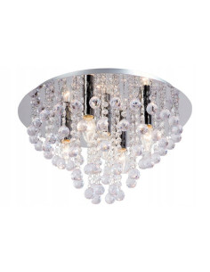 Plafon sufitowy London Crystal w chromie z kryształami – elegancki design i wyjątkowy blask do Twojego wnętrza