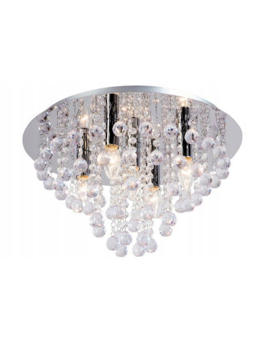 Plafon sufitowy London Crystal w chromie z kryształami – elegancki design i wyjątkowy blask do Twojego wnętrza