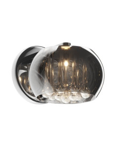 Elegancki kinkiet CRYSTAL z kryształowymi akcentami, szklany i metalowy, idealny do nowoczesnych wnętrz.