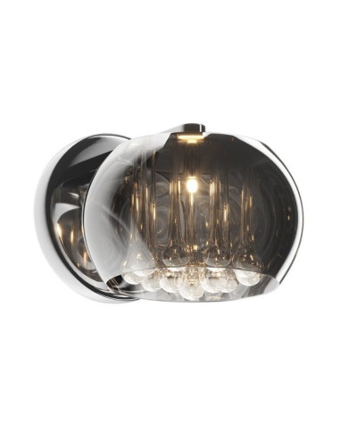 Elegancki kinkiet CRYSTAL z kryształowymi akcentami, szklany i metalowy, idealny do nowoczesnych wnętrz.