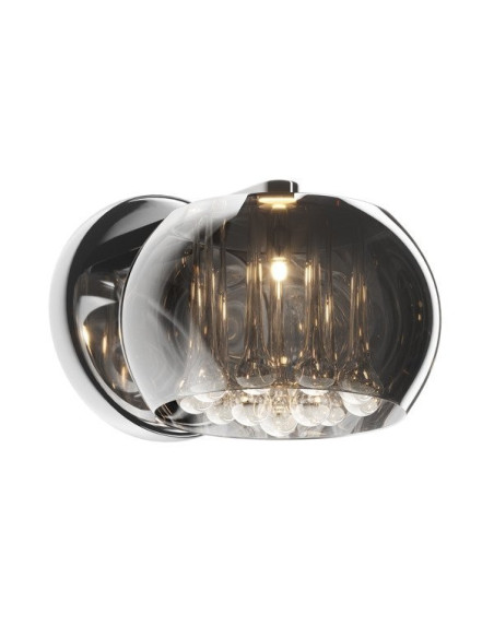 Elegancki kinkiet CRYSTAL z kryształowymi akcentami, szklany i metalowy, idealny do nowoczesnych wnętrz.