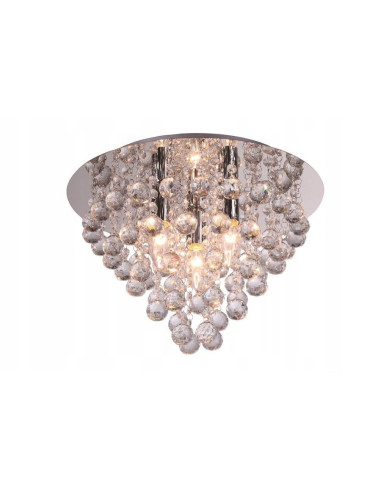 Plafon Kryształowy London Crystal w Kolorze Srebrnym – Lampa Sufitowa do Sypialni i Eleganckich Wnętrz