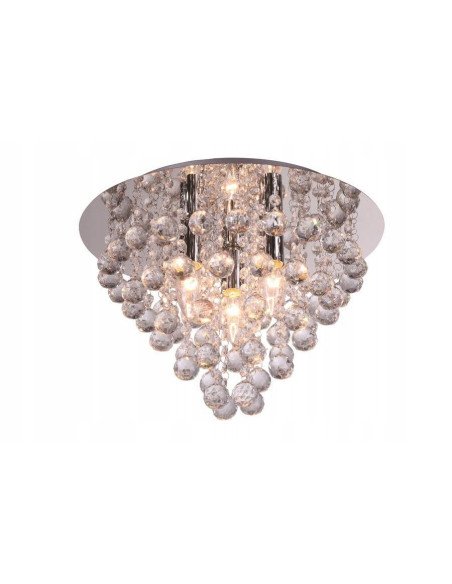 Plafon Kryształowy London Crystal w Kolorze Srebrnym – Lampa Sufitowa do Sypialni i Eleganckich Wnętrz